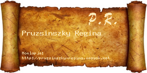 Pruzsinszky Regina névjegykártya